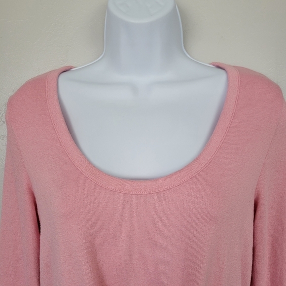 Wilfred Free Women's Medium Baby Pink Long Sleeve Shirt Knot Front Soft Crop - Picture 2 of 7